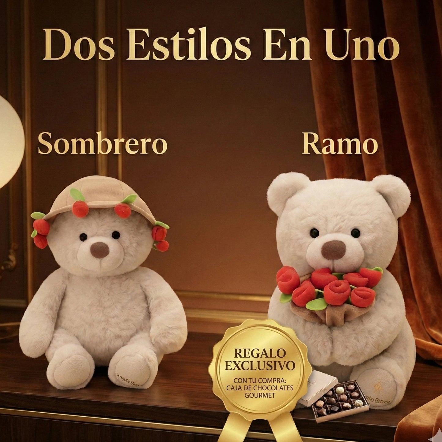 True love bear™ - El Peluche con Ramo de Rosas Para Enamorar