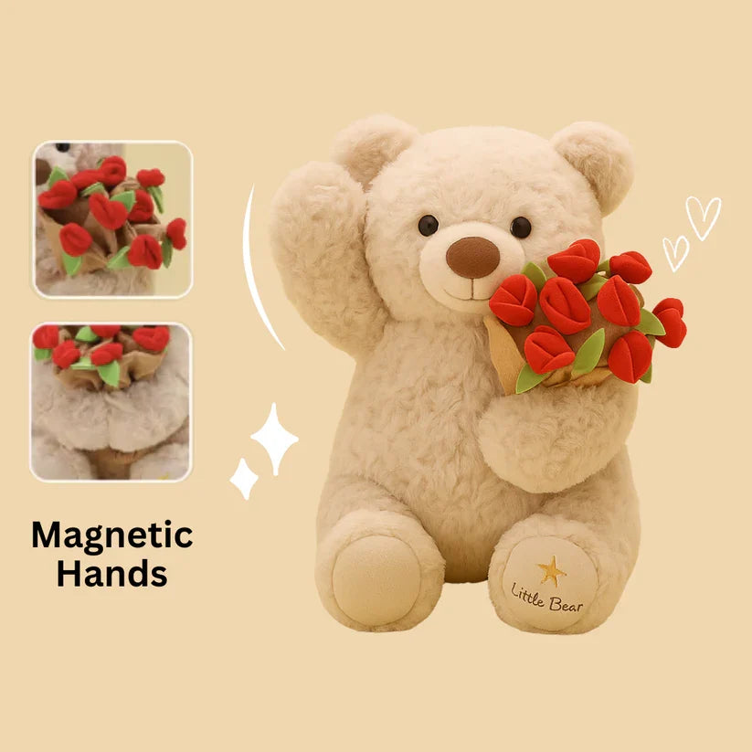 True love bear™ - El Peluche con Ramo de Rosas Para Enamorar
